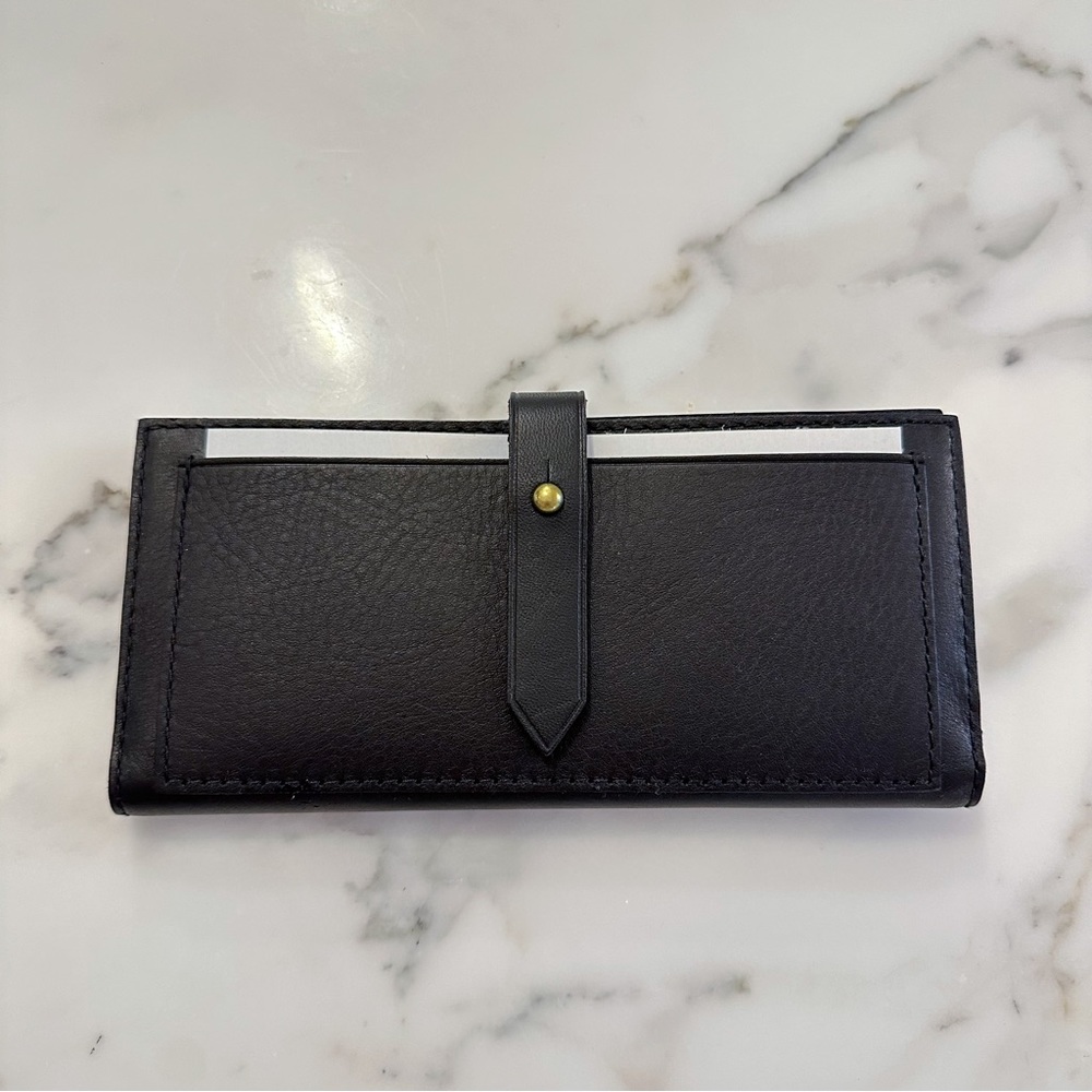 NWT Madewell Post Wallet Black Leather